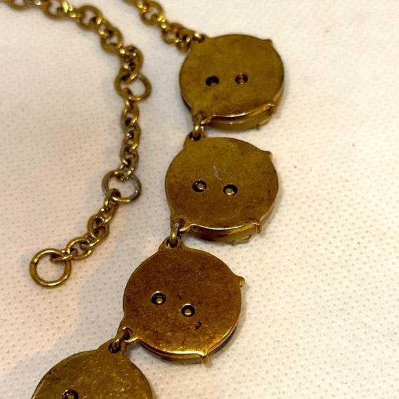 J. Crew Tortoise and Crystal Pendant Necklace with Matching Bracelet - EUC - Picture 4 of 11